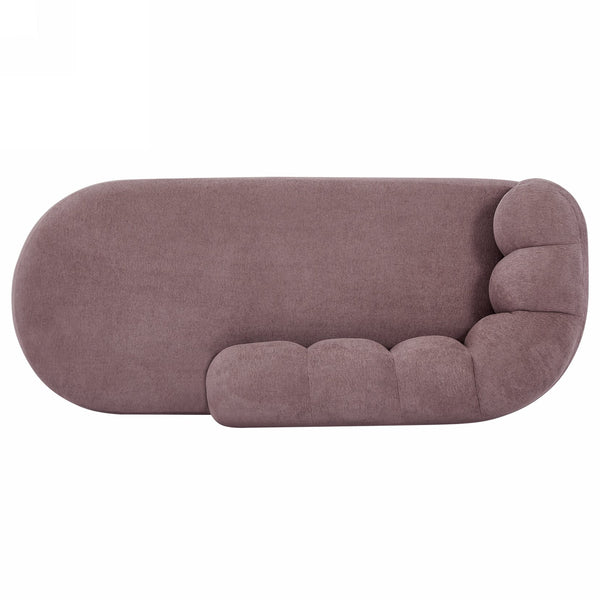 English Elm 80" Curved Sofa Scalloped Bubble Back Polyester Upholstered Modern Living Room Seating Ash Purple N771P397555I