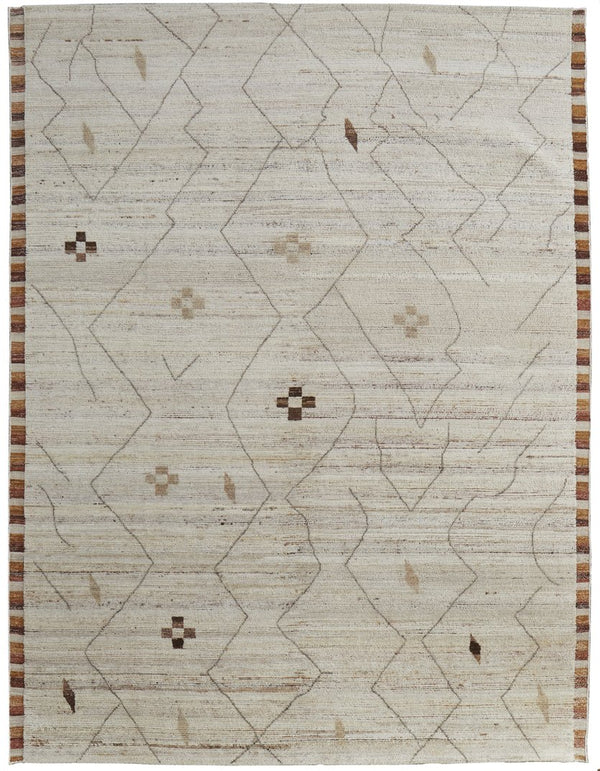 Feizy Rugs Kasbah Hand-knotted Wool Rug - Moroccan-inspired Eclectic Design For Bohemian Home Decor Bliss Ivory,Tan,Orange Wool Kas69g0fbgemltf99