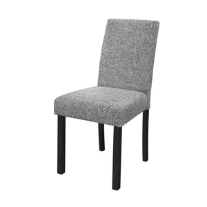 English Elm Sarang Faux Marble White & Black Dining Table with 4 Padded Grey Chairs — Solid Wood, Sturdy Build B201P359581