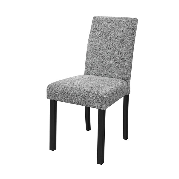 English Elm Sarang Faux Marble White & Black Dining Table with 4 Padded Grey Chairs — Solid Wood, Sturdy Build B201P359581