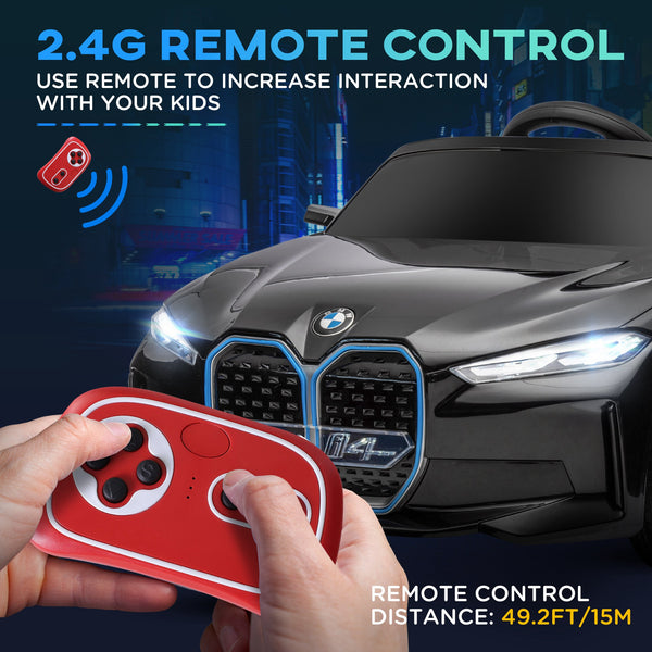 English Elm Aosom Licensed Bmw I4 12v Kids Ride on Car with Remote Suspension and Realistic Dash W2225P200668