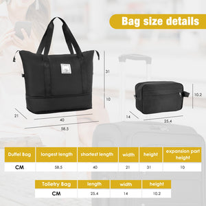 English Elm Softside Expandable Spinner Luggage Set with Tsa Lock Duffel Polyester Travel Black N732P201004B