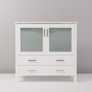 English Elm White Bath Vanity 36" W X 18.25" D With Durable Ceramic Top, Soft-Close Drawers & Elegant Storage Solutions B2731P260431-GIGA