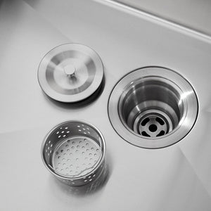 English Elm Stainless Handmade Single Bowl Drop-in Kitchen Sink with Cutting Board and Drain Grid T3177P286033