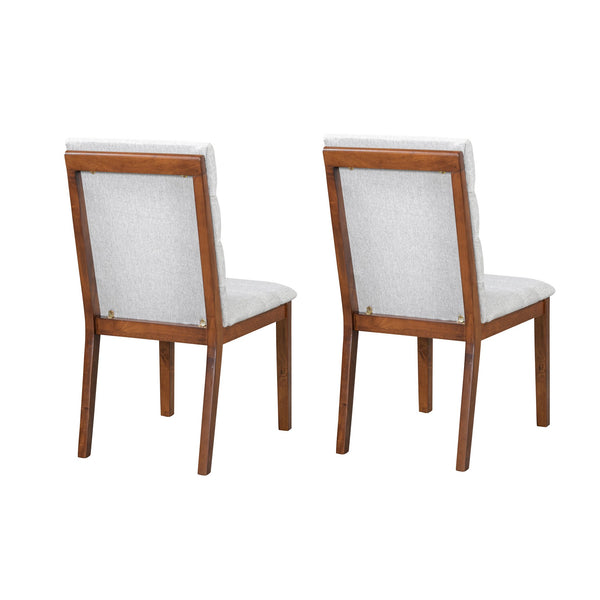 English Elm Walnut Tufted Upholstery Dining Chairs Set of 2 – Ergonomic High-Density Foam, Durable Stitching, Compact Elegance N842P299015B