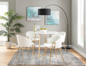 English Elm Chair with Silver Metal Frame and Padded Faux Leather Seat for Modern Dining Spaces White B202P471299