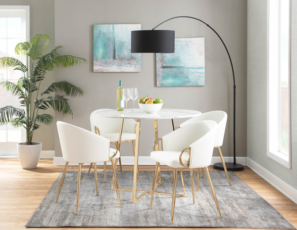 English Elm Chair with Silver Metal Frame and Padded Faux Leather Seat for Modern Dining Spaces White B202P471299