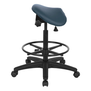 OSP Home Furnishings Backless Saddle Stool Ergonomic Pneumatic Height Adjustable Office Studio Task Seating Dillon Blue ST205-R105