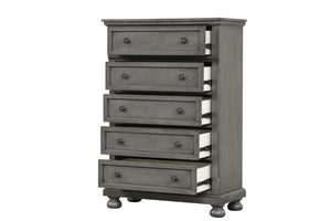 English Elm Meade Contemporary 5-Drawer Chest with Felt-Lined Top, Dovetail Construction & Wood Feet for Style Gray 39.5 L x 53 W x 20.5 H B078P301547