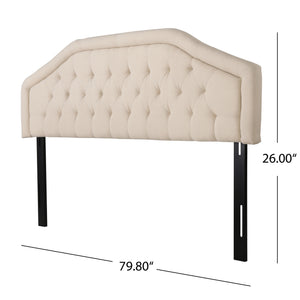 English Elm Christopher Knight Home® - Tufted Upholstered Headboard King Size with Adjustable Metal Legs, Slim Profile, Durable Fabric Finish Beige 56883.00LNN