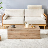 English Elm Light Wood Texture Mdf Coffee Table - Simple Modern Style.Modern Mdf Coffee Table With Wood Texture Pattern -39.3X23.6X11.8 Inches - Stylish and Durable Design.