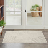 Nourison Textured Home TXH02 Machine Made Power-loomed Borderless Design Indoor Only Modern Scandinavian Rug Ivory, Ivory 100% Polyester 841491141649