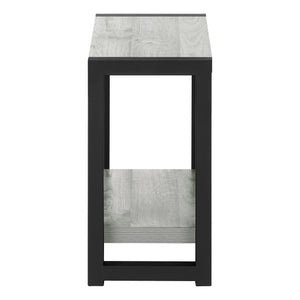 English Elm Accent Table Two Tier Narrow Black Laminate Metal Legs Modern Living Room Bedside B2710P218938
