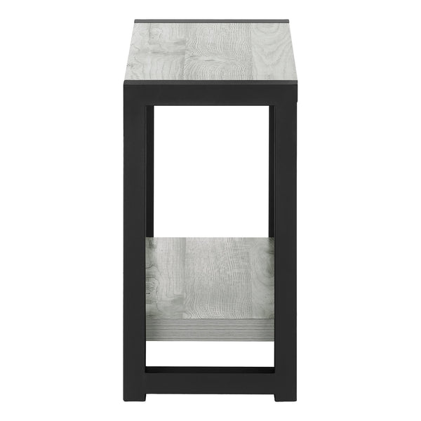 English Elm Accent Table Two Tier Narrow Black Laminate Metal Legs Modern Living Room Bedside B2710P218938