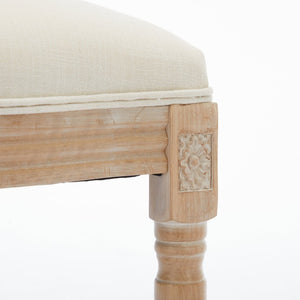 English Elm Solid Wood Bar Stools Set Of 2 - Rustic French Country Design With Upholstered Seating For Comfort W1622P221395-GIGA