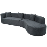 English Elm Modern Large 2-Piece Sectional Sofa With 3 Pillows,For Living Room, Bedroom