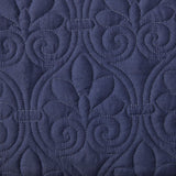 Madison Park Quebec Transitional 3 Piece Split Corner Pleated Quilted Bedspread MP13-6480 Navy