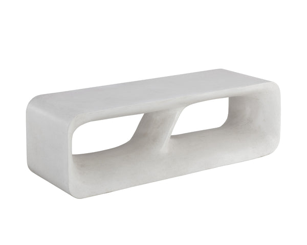 Sunpan Kurver Bench - Contemporary Terrazzo Design with Polished Edges for Indoor & Outdoor Spaces