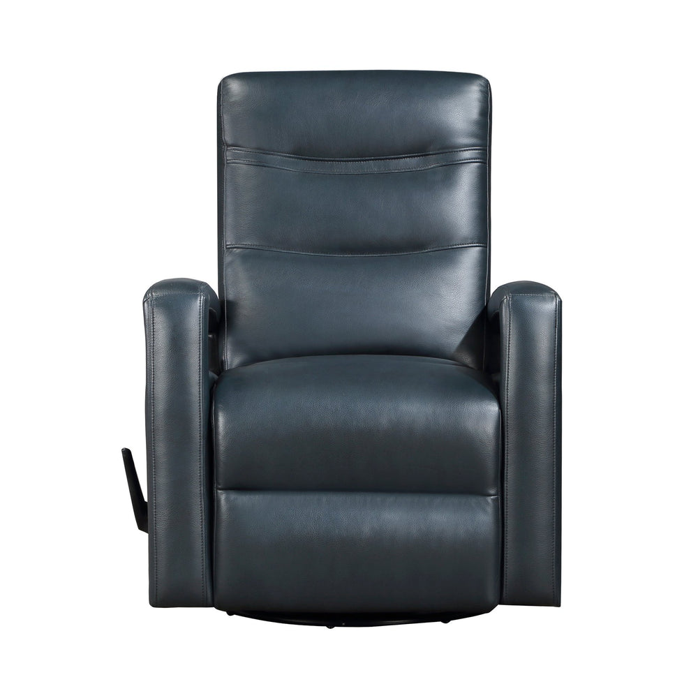 English Elm Modern Navy Swivel Glider Recliner Chair - Breathable Faux Leather, Open Arm, Plush Comfort, Manual Recline B011P396168