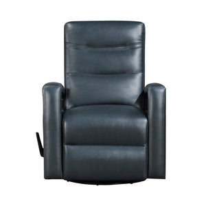 English Elm Modern Navy Swivel Glider Recliner Chair - Breathable Faux Leather, Open Arm, Plush Comfort, Manual Recline B011P396168