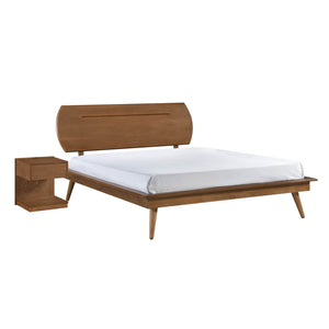 English Elm Country Queen Platform Bed with Oval Headboard — Rustic Wooden Frame, Sturdy Slat Support, Classic Charm Brown 64 L x 23 W x 3 H B011S01360