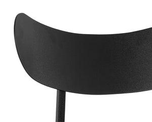 Sunpan Gibbons Mid-Century Modern Barstool - Handcrafted Leather Design with Unique Artisan Charm Black / Bravo Portabella