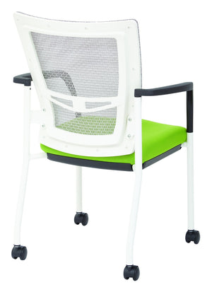 OSP Home Furnishings Progrid® Mesh Back Guest Chair with Lumbar Support Padded Seat and Metal Frame Green 8840W-6