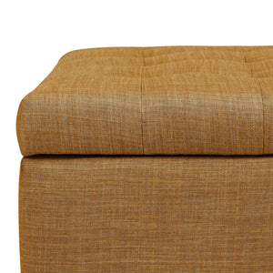 English Elm Tufted Linen Square Ottoman with Lift Top Storage Nailhead Trim Living Room Ginger B2748P481669
