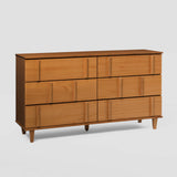 60" Modern Solid Wood Dresser BR60BRX6DCA-T Caramel BR60BRX6DCA-T Walker Edison