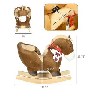 English Elm Qaba Giraffe Plush Toddler Rocking Ride on Toy with Sound and Safety Belt W2225P200777