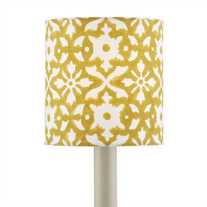 Block Print Gold Drum Chandelier Shade