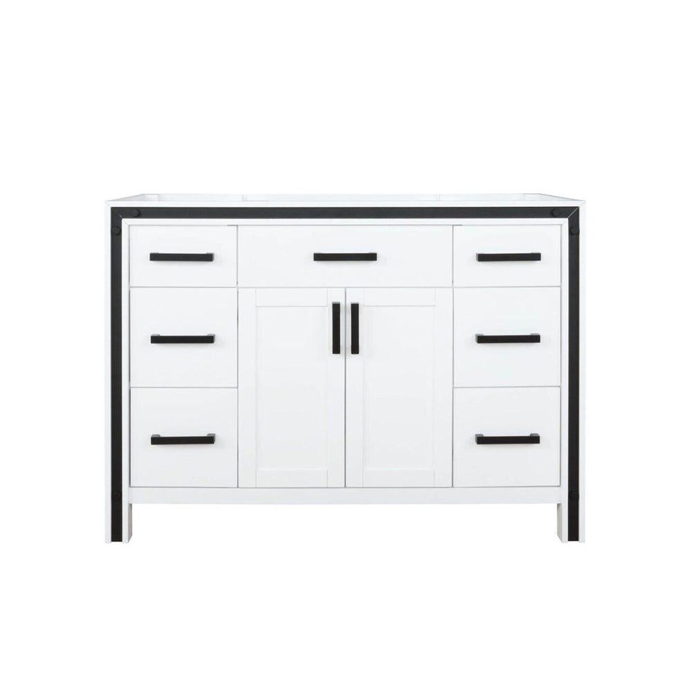 English Elm White 48-in Bath Vanity Cabinet with Soft-Close Drawers, Solid Wood Frame, Fully Assembled Storage B2731P260689