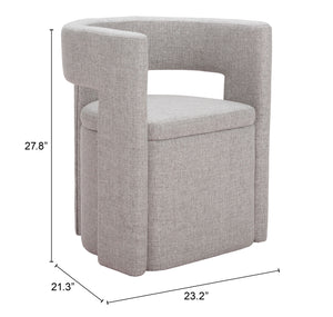 Papua Dining Chair Gray 109993 Zuo Modern