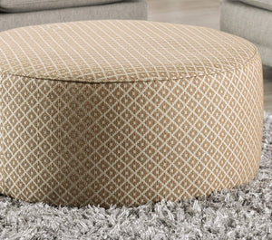 English Elm Transitional Upholstery Ottoman With Gold & Gray Finish - Versatile Centerpiece For Any Space B2741P355205-GIGA