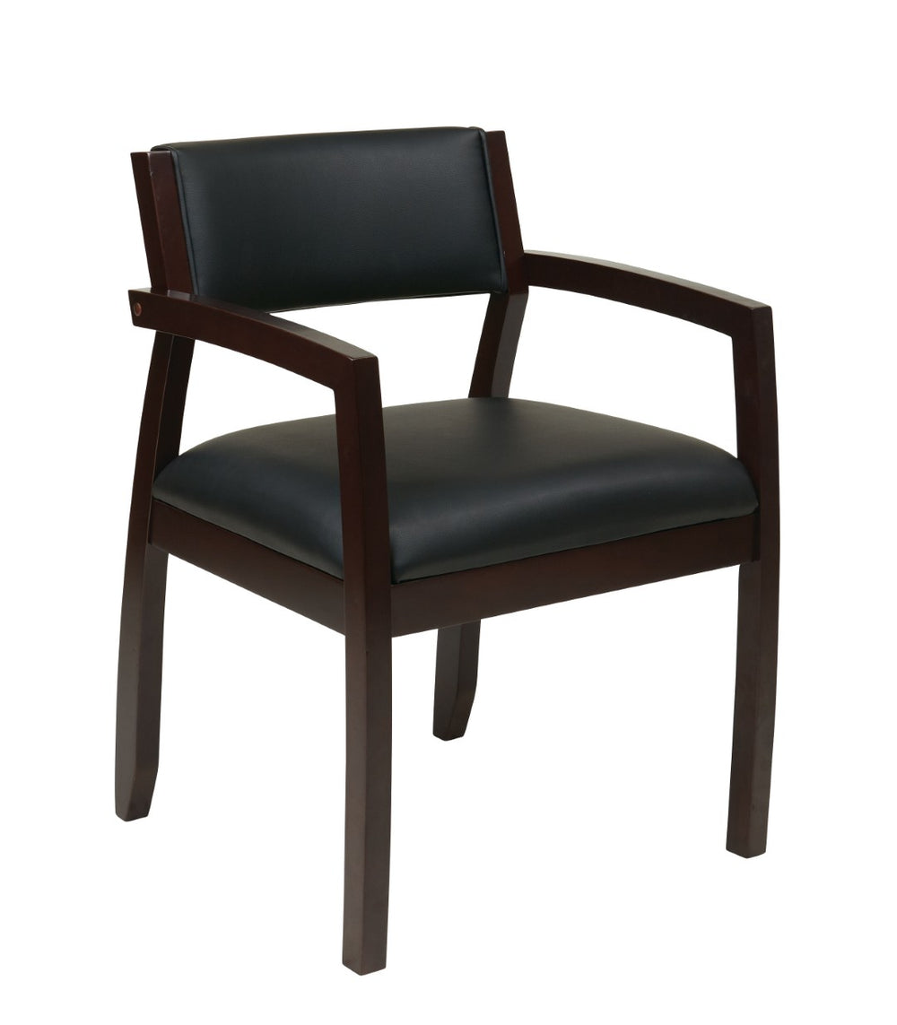 OSP Home Furnishings Napa Hardwood Veneer Office Guest Chair with Plush Padded Seat for Reception Areas NAP95ESP-EC3