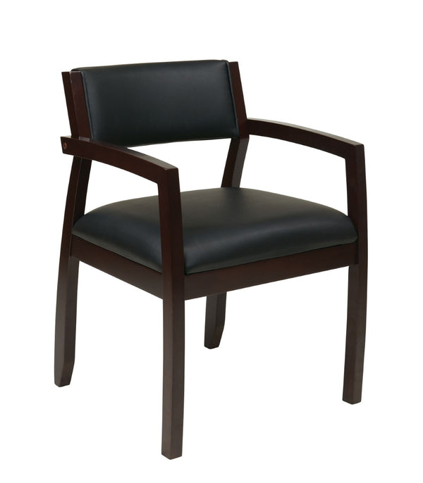 OSP Home Furnishings Napa Hardwood Veneer Office Guest Chair with Plush Padded Seat for Reception Areas NAP95ESP-EC3