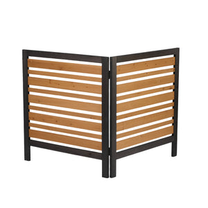 English Elm 2-panel Outdoor Wood Privacy Screen Slatted Fence for Ac Units and Patio Areas W2640P290610