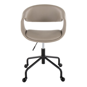 English Elm Task Chair with Chrome Five Star Base Grey Fabric Seat for Modern Home Office Use Black,Light Grey B202P474191