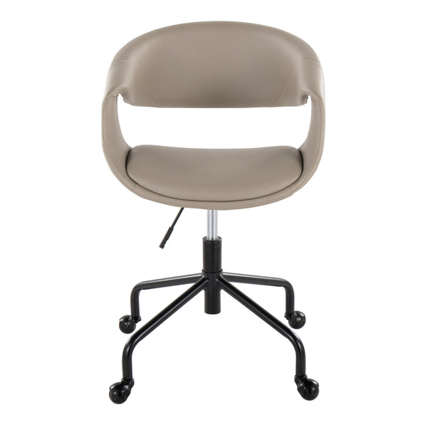 English Elm Task Chair with Chrome Five Star Base Grey Fabric Seat for Modern Home Office Use Black,Light Grey B202P474191