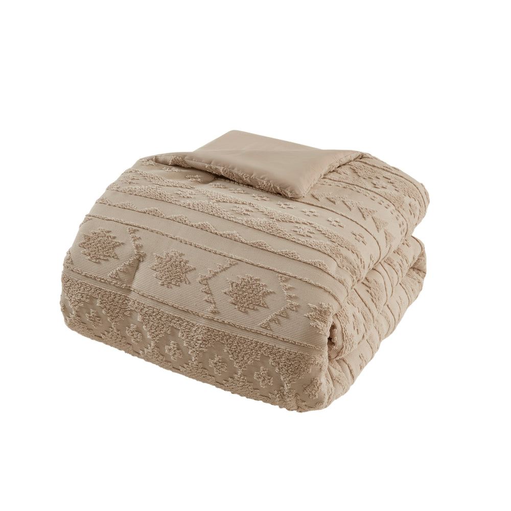 English Elm 3 Pcs King/Cal King Chenille Oversized Comforter Set – Luxurious Tan Tufted Design For Cozy Sleep B035P319510