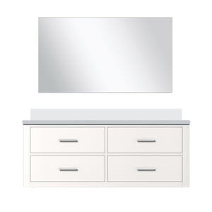English Elm White Single Bath Vanity Set With Quartz Countertop & Frameless Mirror – Modern Design For Your Bathroom B2731S01441-GIGA