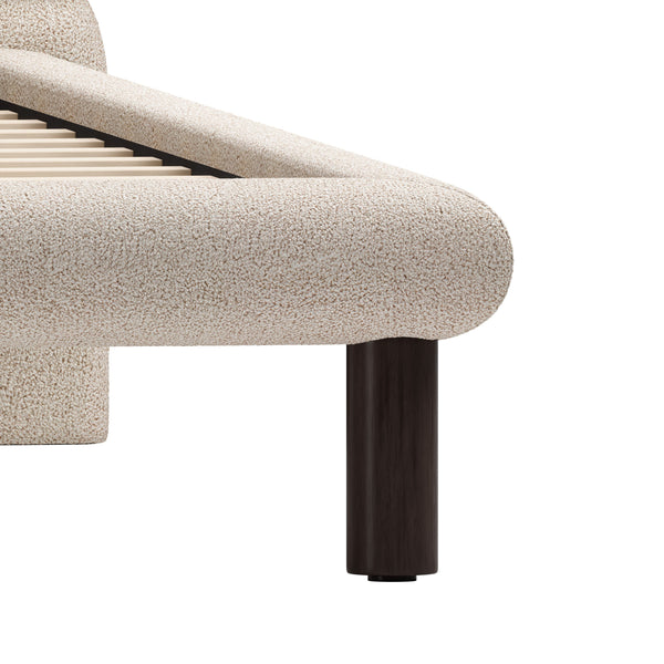 Zuo Modern Placid Queen Bed - Modern Shearling-style Design With Luxurious Comfort For Your Dream Bedroom Retreat Beige 100% Polyester,Rubberwood,Mdf,Plywood 110669-zuo-modern