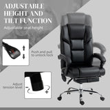 Vinsetto Massage Office Chair, 6 Vibration Points, Heated PU Leather, Reclining Computer Chair - Black