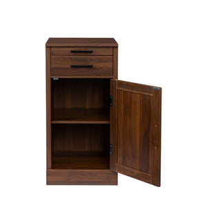 English Elm brown walnut modular wine bar cabinet with hutch, buffet storage, drawer & shelf for dining room W331P213375
