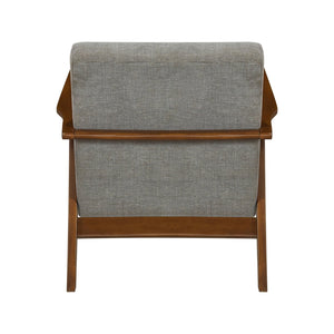 English Elm Contemporary Plush Chenille Accent Chair with Pocket Coil Support, Dacron Foam Cushion, 300lb Capacity Chestnut,Gray 35 L x 27.5 W x 18 H B011P347864