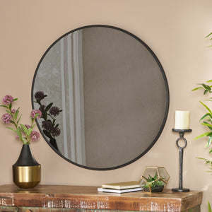 Christopher Knight Home® - Noble House - Kosciusko Contemporary Circular Wall Mirror, Black