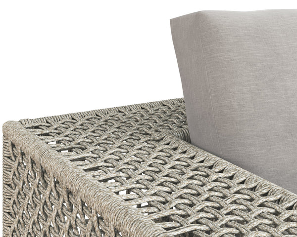 Sunpan Salerno Outdoor Armchair - Sophisticated Teak Wood Design with Weather-Resistant Fabric for Relaxation Palazzo Taupe