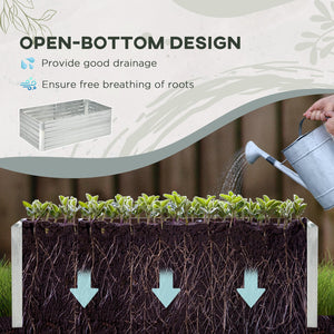 English Elm Outsunny Tall Galvanized Steel Raised Garden Bed with Reinforced Walls for Deep Root Growth W2225P200598