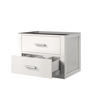 English Elm White Midcentury-Inspired 24" Wall-Hung Bath Vanity With Soft-Close Storage For Small Spaces B2731P257909-GIGA