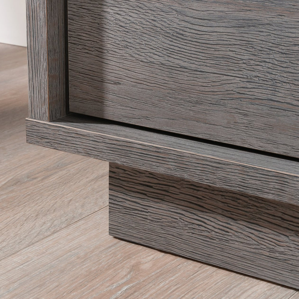 English Elm 4-Drawer Chest - Modern Brown Finish With Faux Marble Top, Stylish Storage For Any Room B356P402634